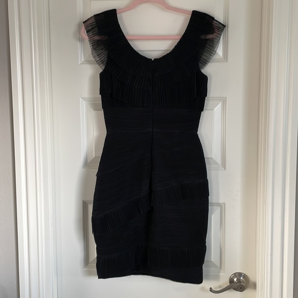 BCBGmaxazria BLACK RUFFLE DRESS - Picture 1 of 6